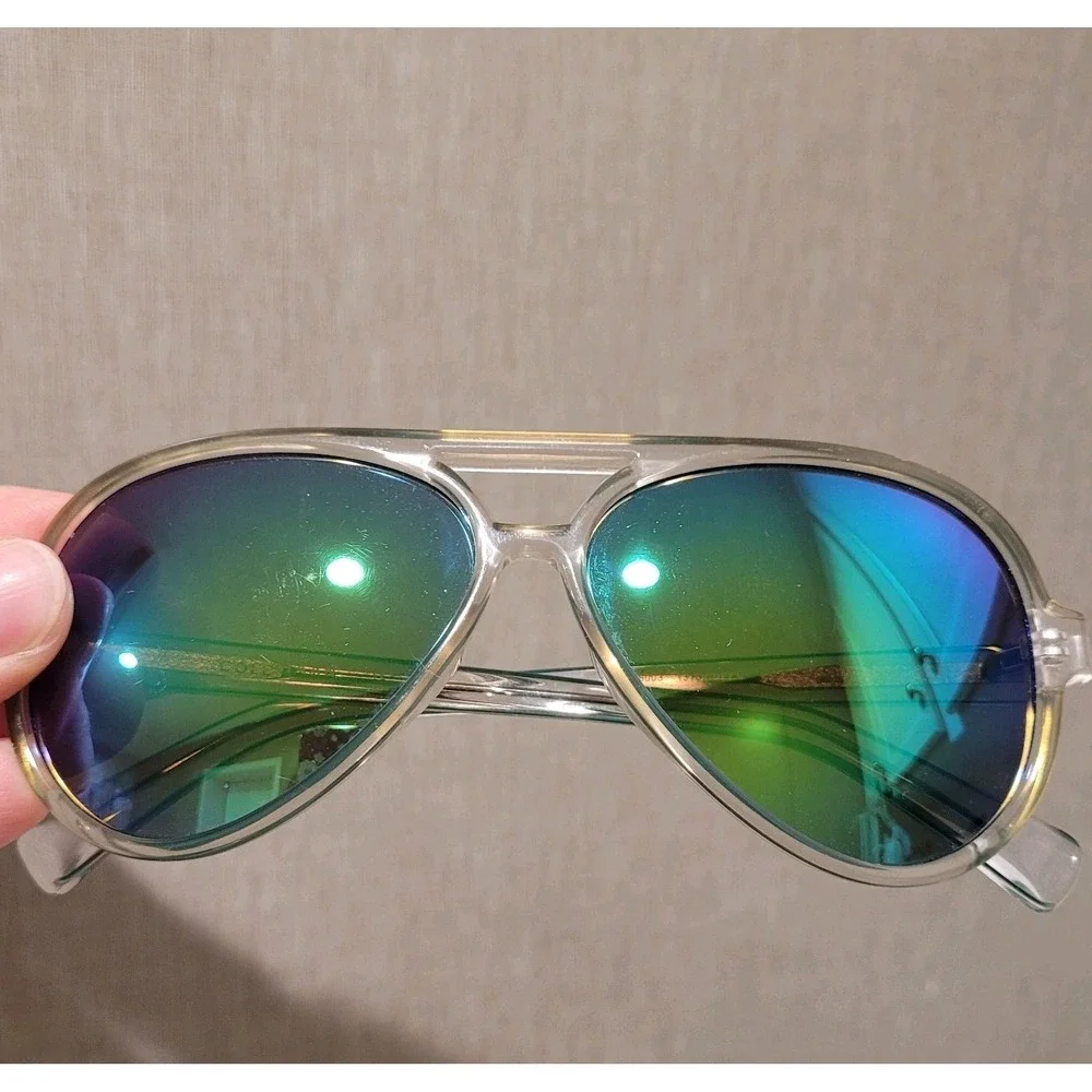 Cole Haan Sunglasses Unisex Aviator CH6003 315 Crystal Green Mirror‎ 58-12-140